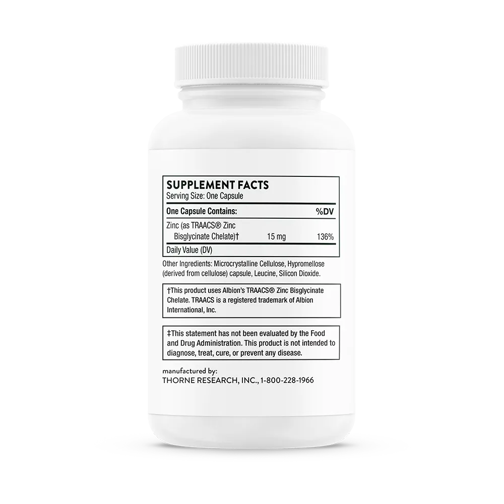 Thorne Research Inc.-Zinc Bisglycinate 15 mg - NSF_M290_